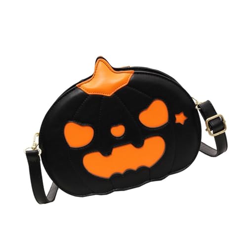 Neuheit Halloween Devil Pumpkin Umhängetasche Für Damen Mit Weichem Polyesterfutter Verstellbarem Riemen PU Umhängetasche von Pocoiau