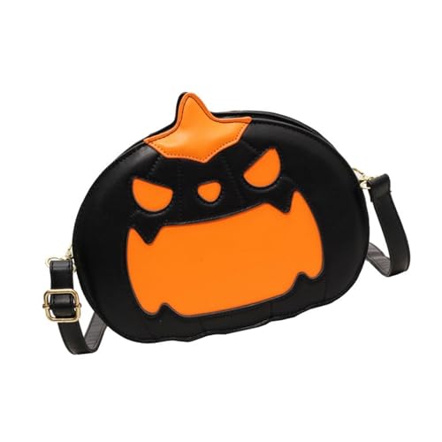 Neuheit Halloween Devil Pumpkin Umhängetasche Für Damen Mit Weichem Polyesterfutter Verstellbarem Riemen PU Umhängetasche von Pocoiau