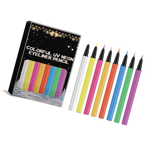 Party Ready UV Liquid Eyeliners Sammlung Langer Kleidung 8pcs Wasserdichtem Augenstift Für Kostümveranstaltungen Einfach Zu Auftragen Zu Auftragen Augenstifte Aufzutragen von Pocoiau