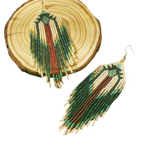 Perlen Quasten Ohrringe Handgefertigtes Glasperlen Vintage Blumen Ohr Ohr Schmuckzubehör Für Frauen Handgefertigtes Multistrand Perlenohrringe von Pocoiau