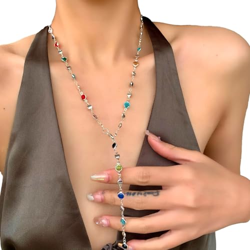 Pocoiau Auffällige Farbenfrohe Kristall Halskette Strasssteine Lange Quasten Choker Für Stilvolle Damen Handgefertigtes Party Accessoire Pocoiau Auffällige Farbenfrohe Kristall Halskette Strasssteine Lange Quasten Choker Für Stilvolle Damen Handgefertigtes Party Accessoire von Pocoiau