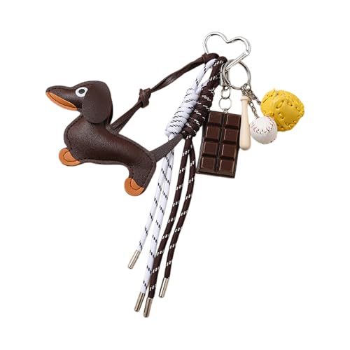 Pocoiau Einzigartige Stile Dackel Dackel Keychain Charm Anhänger Robuste PU Ledermaterialien Accessoire Für Tägliche Verwendung Stilvoller Outfits von Pocoiau