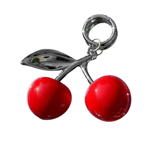 Pocoiau Elegant Sturde Alloy Lovely Cherrys Charme Anhänger Lock Keyring Fashion Accessoire Für Stilvolle Mädchen Frauen Damen Damen von Pocoiau