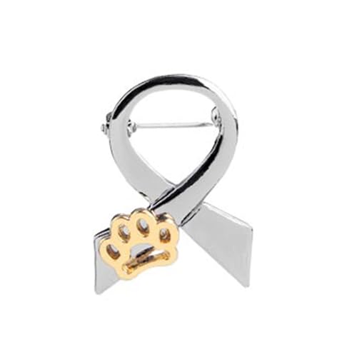 Pocoiau Elegante Farbe Haustier Print Band Bowknot Krawatte Geformte Brosche Zarte Tierverzierung Pin Für Vorwärts Haustierbesitzer von Pocoiau