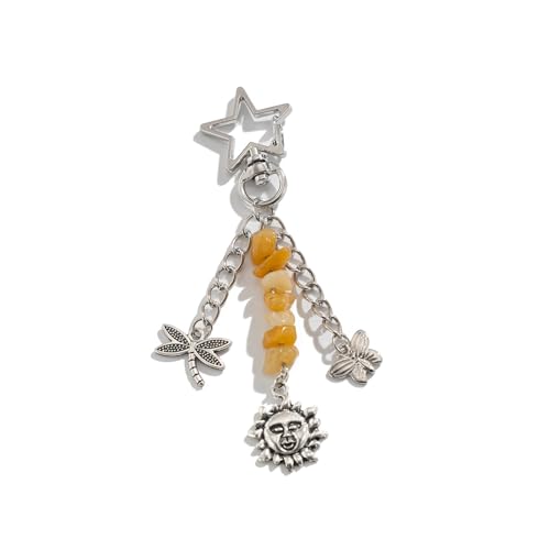 Pocoiau Geometrischer Star Moon Schlüsselbund Für Trendige Frauen Und Mädchen Böhmische Stile Farbenfrohe Perlen Bag Charme Schmuckzubehör Accessoire von Pocoiau