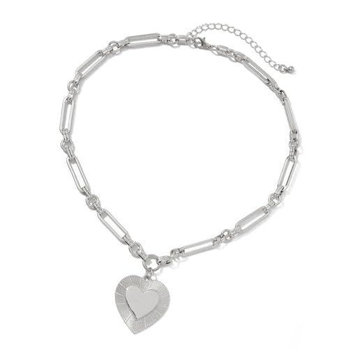 Pocoiau Herzheiztkette Halskette Geometrische Charm Schlangekette Kette Accessoire Für Frauen Und Mädchen Modische Neckkettenschmuck Legierung Halskette Für Frauen von Pocoiau