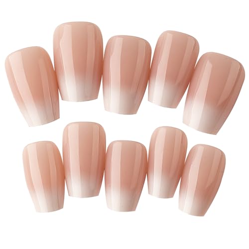 Pocoiau Künstliche Nägel, 240 Spitzen/Box, zum Aufkleben, langer Sarg, zum Aufdrücken auf Nägel für Frauen und weiße künstliche Nägel, Kunstdekoration von Pocoiau