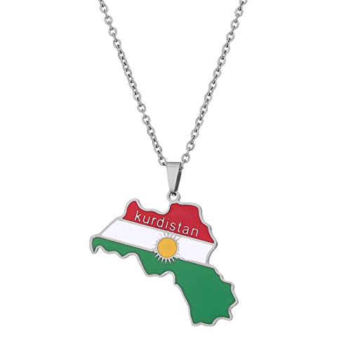 Pocoiau Kurdistan Map Anhänger Halskette Tropföl von Pocoiau