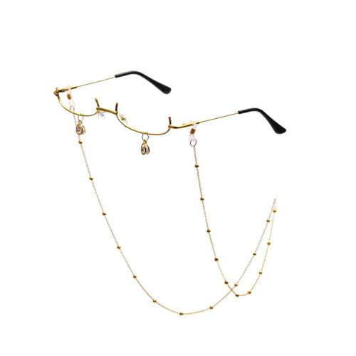 Pocoiau Leichter Metallrahmen Brille Film Lustiges Glas ohne Linse für Anime-Fans und Festival-Enthusiasten Metallrahmen, Goldener Rahmenanhänger C von Pocoiau