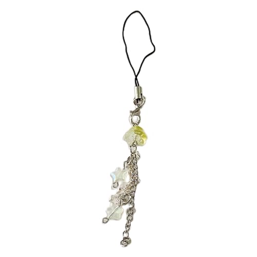 Pocoiau Sternhelfer Keychain Kristallperlenquallen Star Phone Lanyard Kette Keyring Antilost Schlüsselbund Handtasche Dekore von Pocoiau