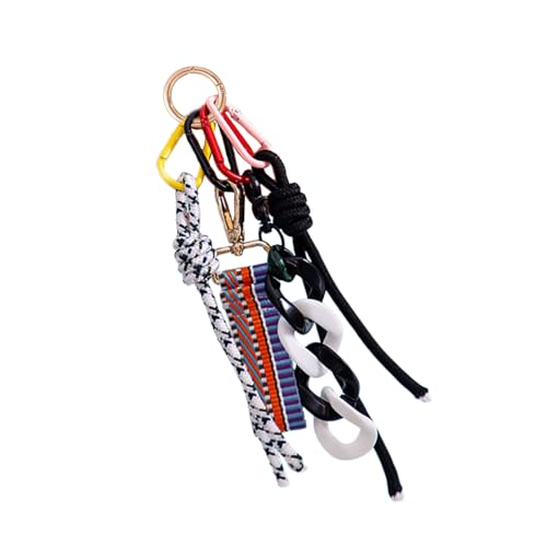 Pocoiau Stilvolles, geflochtenes Seil zum Aufhängen, eleganter Schlüsselhalter, trendiger Nylon-Kordel-Anhänger, Schlüsselanhänger, Taschenverzierung, weibliches Accessoire von Pocoiau