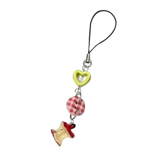 Pocoiau Süße Äpfelkern Kernschlüsselkäse Fruchtkern Anhänger Keyring Für Bekleidungsbeutel Button Hollow Heart Heyhalter Geburtstag Frauen Mädchen von Pocoiau