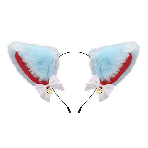 Pocoiau Uni-Stirnband in Cartoon-Ohrenform mit Schleife, Dekor, Haarreifen, Make-up, Live-Übertragung, Party-Kopfschmuck von Pocoiau