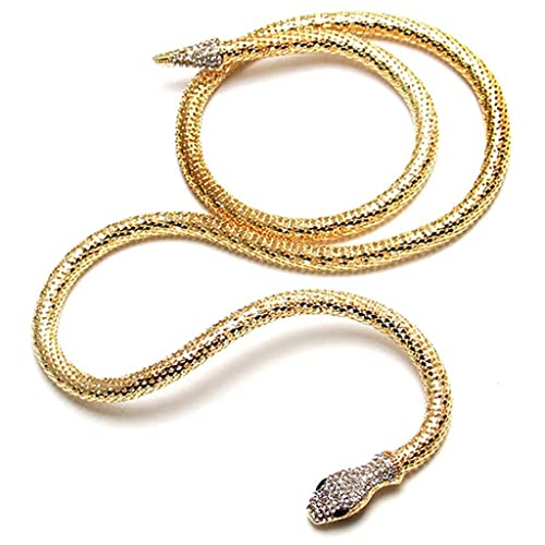 Pocoiau Vintage Animal Snake Neaccace Mehrzweck Halskette Armbänder Für Frauen Antike Goldfarbe Punk Gothic Schmuck Biegbare Schlangen Halskette Für Frauen Flexibler Mehrzweck von Pocoiau