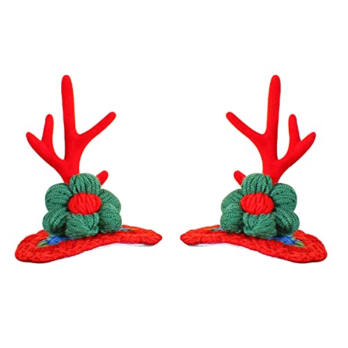 Pocoiau Weihnachts-Haarnadeln, 1 Paar Plüsch-Blumen-Haarspange, für Erwachsene, Kinder, Kopfbedeckung für Festival, Party, Mädchen und Frauen von Pocoiau
