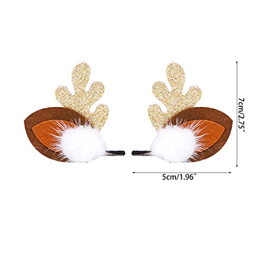 Pocoiau Weihnachts-Haarspangen, 2 Stück, Weihnachts-Haarspangen für Kinder, Haarspangen für Kinder von Pocoiau