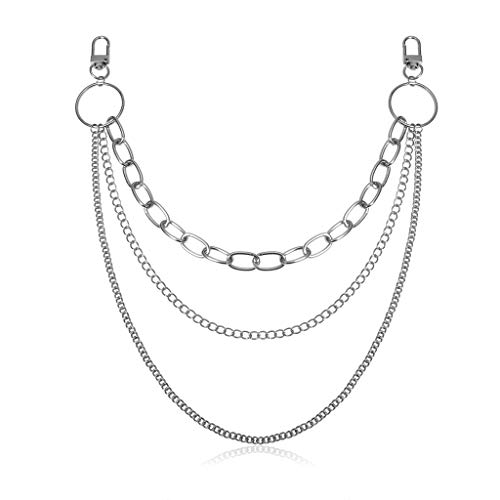 Punk Streetwear Biker Jeans Gliederhose Schlüsselanhänger mehrschichtiger Taillengürtel Kette Geldbörse Kette Modeschmuck Unisex von Pocoiau