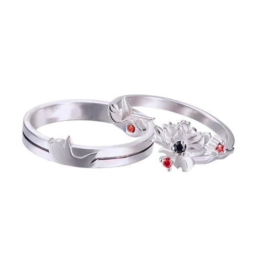 Unisex Paar Rings Collector's Edition Anime Set Großmeister Dämonischer Anbau Anime Einstellbare Ringe Legierung Einstellbar von Pocoiau