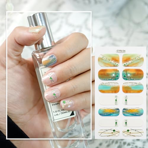 Wasserfeste Nagelaufkleber Selbstklebende Transferkunst Dekorationen 14 Tipps Abziehbilder Wraps Aufkleber Polnisches Maniküre Zubehör von Pocoiau