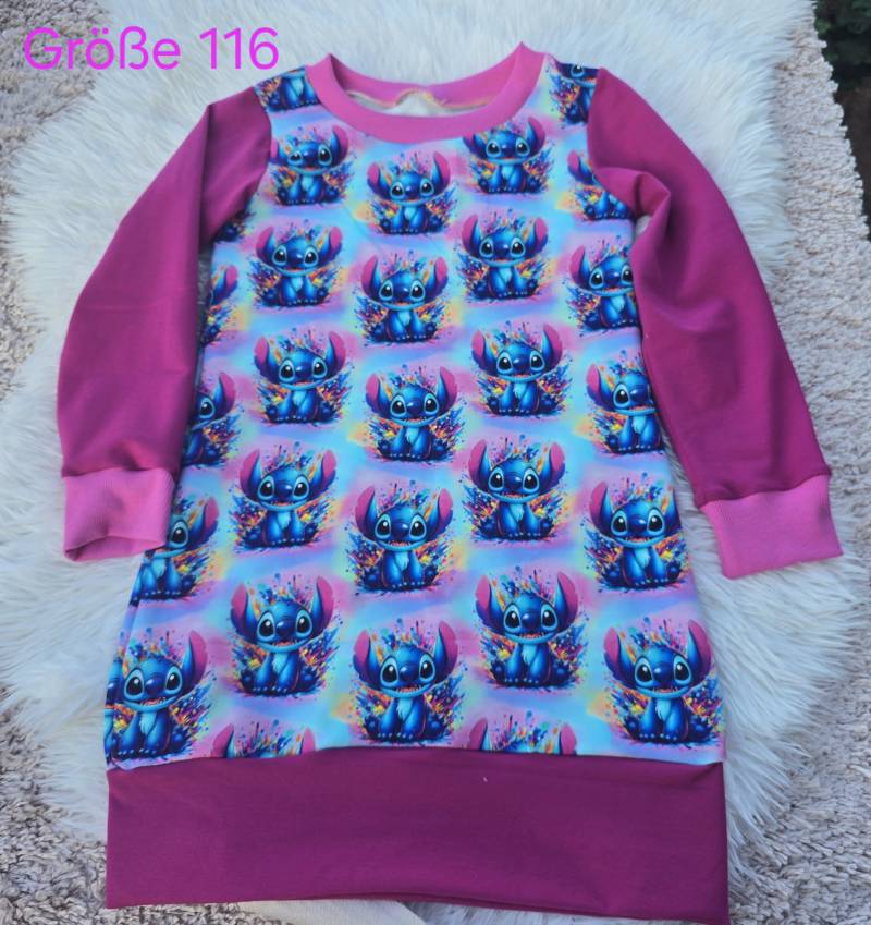 Mädchen Kleid Langarm Stitch in Größe 104/110/116/122-128/134/140-146 Mädchen Kleid Langarm Stitch in Größe 104/110/116/122-128/134/140-146 von PoddysZauber