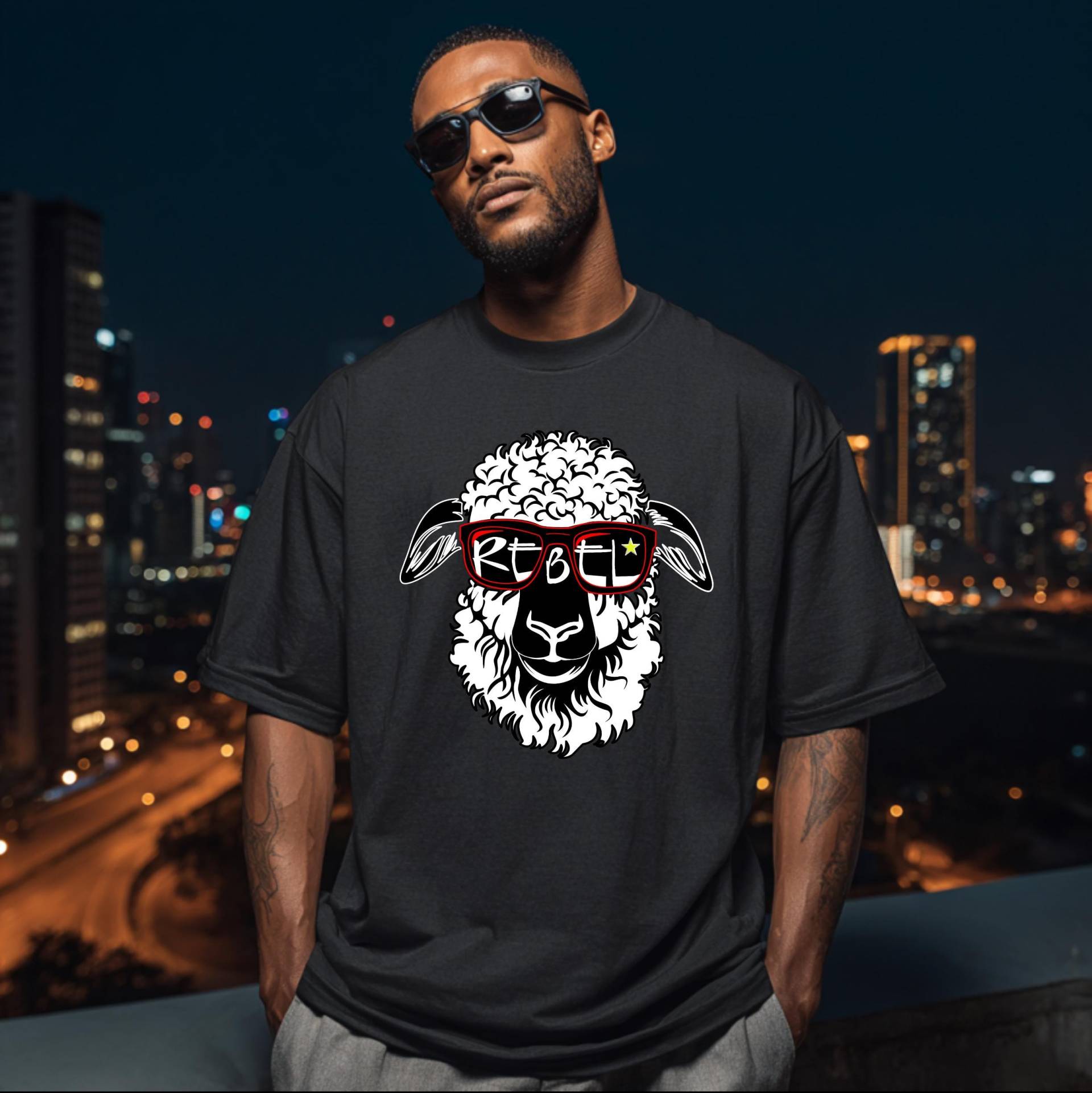 Heavy Oversized T-Shirt For The Rebels in World Who Are Proud Of It To Be Black Sheep Heavy Oversized T-Shirt For The Rebels in World Who Are Proud Of It To Be Black Sheep von Poderosawear