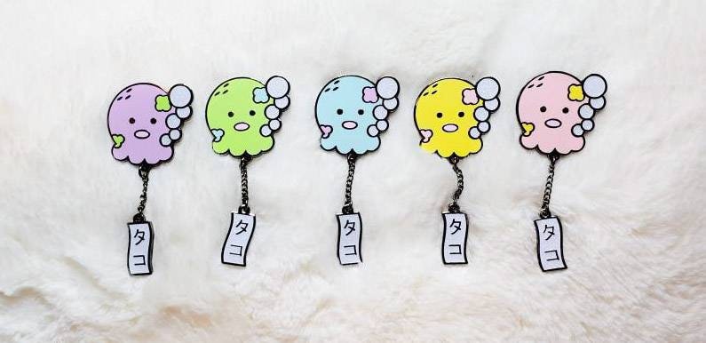 Oktopus Windspiel Kette Pin von PoeCoPins