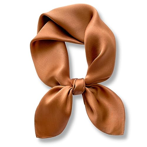 PoeticEHome Seidenschal in Uni-Farbe aus 100% Maulbeerseide - 68x68 cm Halstuch für Damen | Quadratisches Einfarbig Seidentuch | Mit Geschenkbox von PoeticEHome