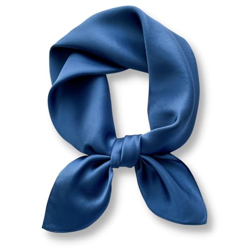 PoeticEHome Seidenschal in Uni-Farbe aus 100% Maulbeerseide - 68x68 cm Halstuch für Damen | Quadratisches Einfarbig Seidentuch | Mit Geschenkbox von PoeticEHome
