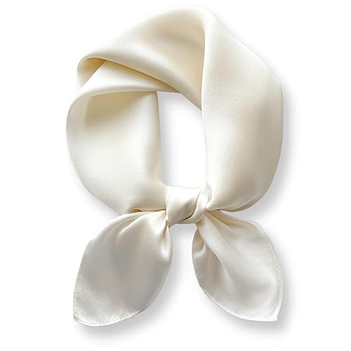 PoeticEHome Seidenschal in Uni-Farbe aus 100% Maulbeerseide - 68x68 cm Halstuch für Damen | Quadratisches Einfarbig Seidentuch | Mit Geschenkbox von PoeticEHome