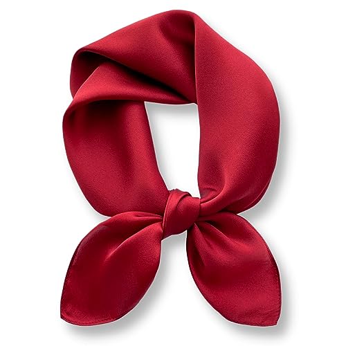 PoeticEHome Seidenschal in Uni-Farbe aus 100% Maulbeerseide - 68x68 cm Halstuch für Damen | Quadratisches Einfarbig Seidentuch | Mit Geschenkbox von PoeticEHome