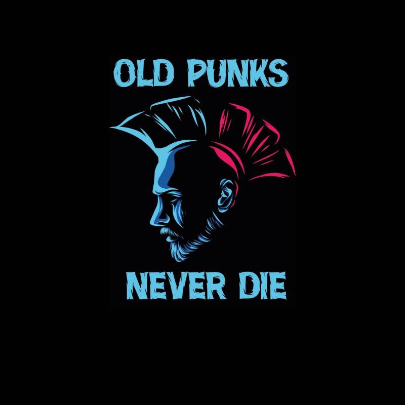 Old Punks Never Die - T-Shirt Schwarz Unisex von Pogobaer