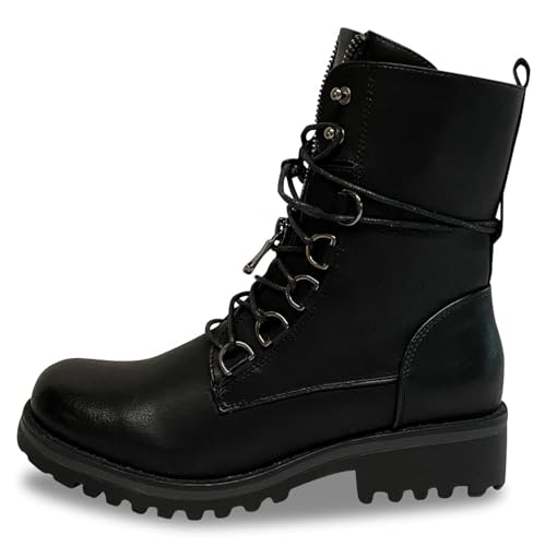 Pogolino Damen Stiefeletten Boots Stiefel Biker gefüttert Worker Schnürer Herbst Winter ST601 Schwarz 41 Pogolino Damen Stiefeletten Boots Stiefel Biker gefüttert Worker Schnürer Herbst Winter ST601 Schwarz 41 von Pogolino