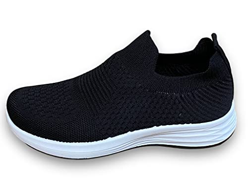 Pogolino Damen Sneakers Glitzer Slip On Sportschuhe Laufschuhe Freizeitschuhe (Schwarz 36) von Pogolino