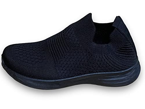 Pogolino Damen Sneakers Slip On Laufschuhe Turnschuhe Freizeitschuhe (160 Schwarz Uni 39) von Pogolino