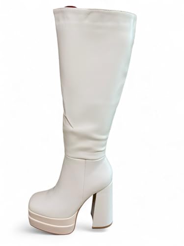 Pogolino Damen Stiefel Plateau High Heels Boots leicht gefüttert 11-13 Beige 40 von Pogolino