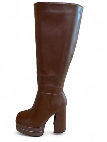 Pogolino Damen Stiefel Plateau High Heels Boots leicht gefüttert 11-13 Braun 37 von Pogolino