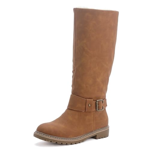 Pogolino Damen Stiefel warm gefüttert Stiefeletten Boots Winter Herbst PG81 Camel 41 von Pogolino