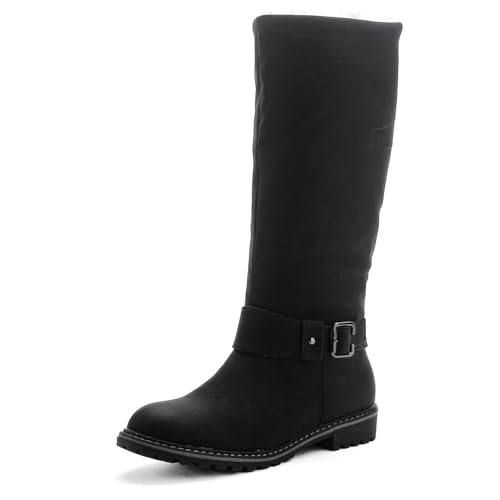 Pogolino Damen Stiefel warm gefüttert Stiefeletten Boots Winter Herbst PG81 Schwarz 40 von Pogolino