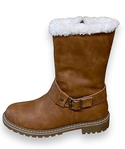 Pogolino Damen Stiefel warm gefüttert Stiefeletten Boots Winter Herbst ST8 Camel 37 von Pogolino