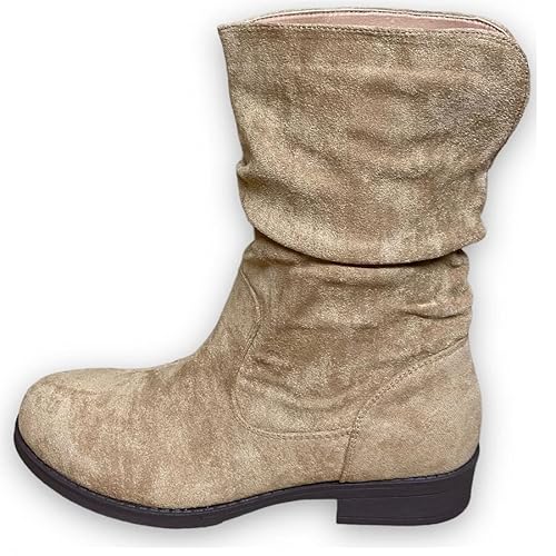 Pogolino Damen Stiefeletten Schlupf Stiefel Boots Herbst ungefüttert D50 (Camel 36) von Pogolino