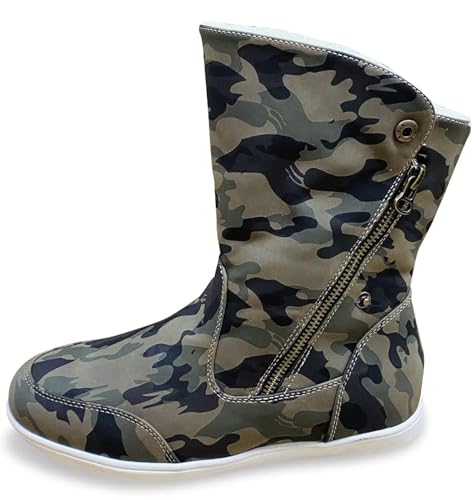 Pogolino Damen Stiefeletten warm gefüttert - Stiefel Boots mit Reißverschluss - Schuhe Winter Schneeschuhe Outdoor Women - ST854 Camouflage 37 von Pogolino