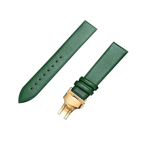 PohUy 16/18/20/22mm farbiges, ultradünnes Rindsleder-Uhrenarmband mit Schnellverschluss-Schmetterlingsverschluss für mechanische Uhren, Quarzuhr von PohUy