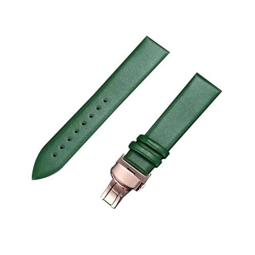 PohUy 16/18/20/22mm farbiges, ultradünnes Rindsleder-Uhrenarmband mit Schnellverschluss-Schmetterlingsverschluss für mechanische Uhren, Quarzuhr von PohUy