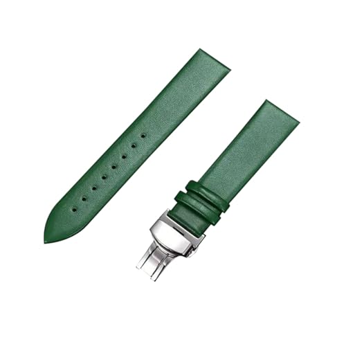 PohUy 16/18/20/22mm farbiges, ultradünnes Rindsleder-Uhrenarmband mit Schnellverschluss-Schmetterlingsverschluss für mechanische Uhren, Quarzuhr von PohUy