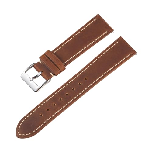 PohUy 18mm/20mm/22mm Schnellverschluss Vintage Herren-Uhrenarmband aus genarbtem Leder für mechanische Uhren von PohUy