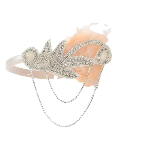 1920er Jahre Stirnband Vintage Braut Party Kopfschmuck Zubehör Requisiten Perlen Stirnband Kette, Wey20, Einheitsgröße von Pohullan