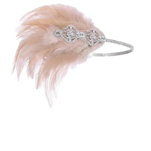 20S Vintage Party Flapper Stirnband Perle Halskette Handschuh 1920S Kopfbedeckung Frauen Zubehör Set nackt set von Pohullan