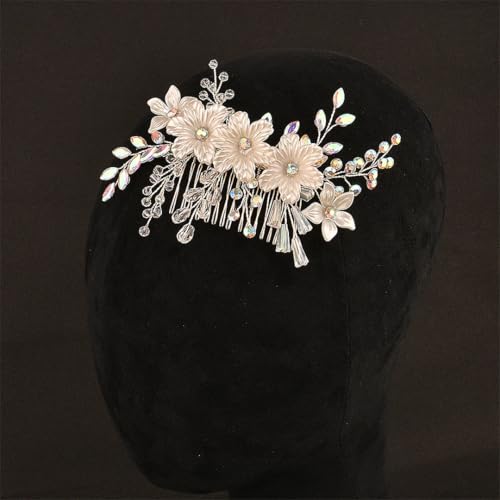 Brautkamm Gold Silber Haarschmuck Hochzeit Kopfschmuck Strass Haarspangen Damen Tiara DZ235-S von Pohullan
