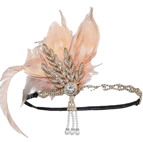 Pfauenfeder Stirnband 1920S Mädchen Kopfschmuck Mit Strass Quaste Party Haar Zubehör Nackt von Pohullan