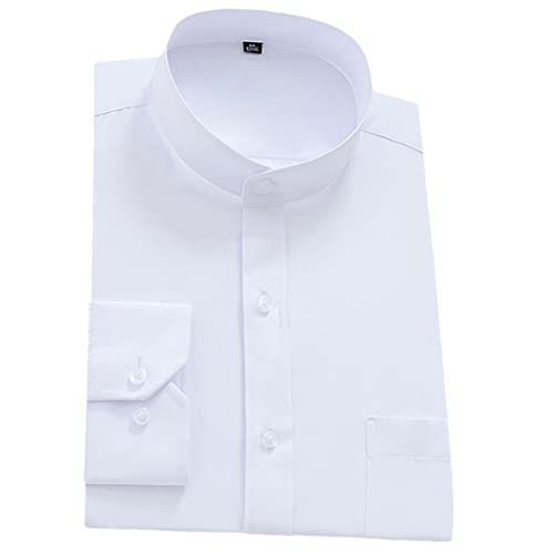 Pohullan Herren Button-Down Shirts Herren Freizeithemden Standard-Fit Business Büro Kleid Hemden, weiß, XXL von Pohullan